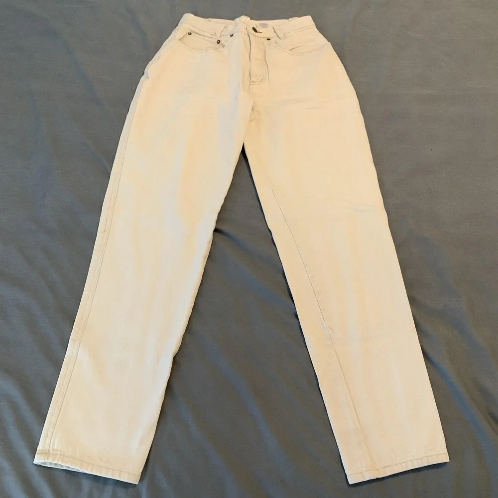 ACA Jeans Womans 30x30 White Stonewashed Regular Fit Straight Denim Pants VTG.